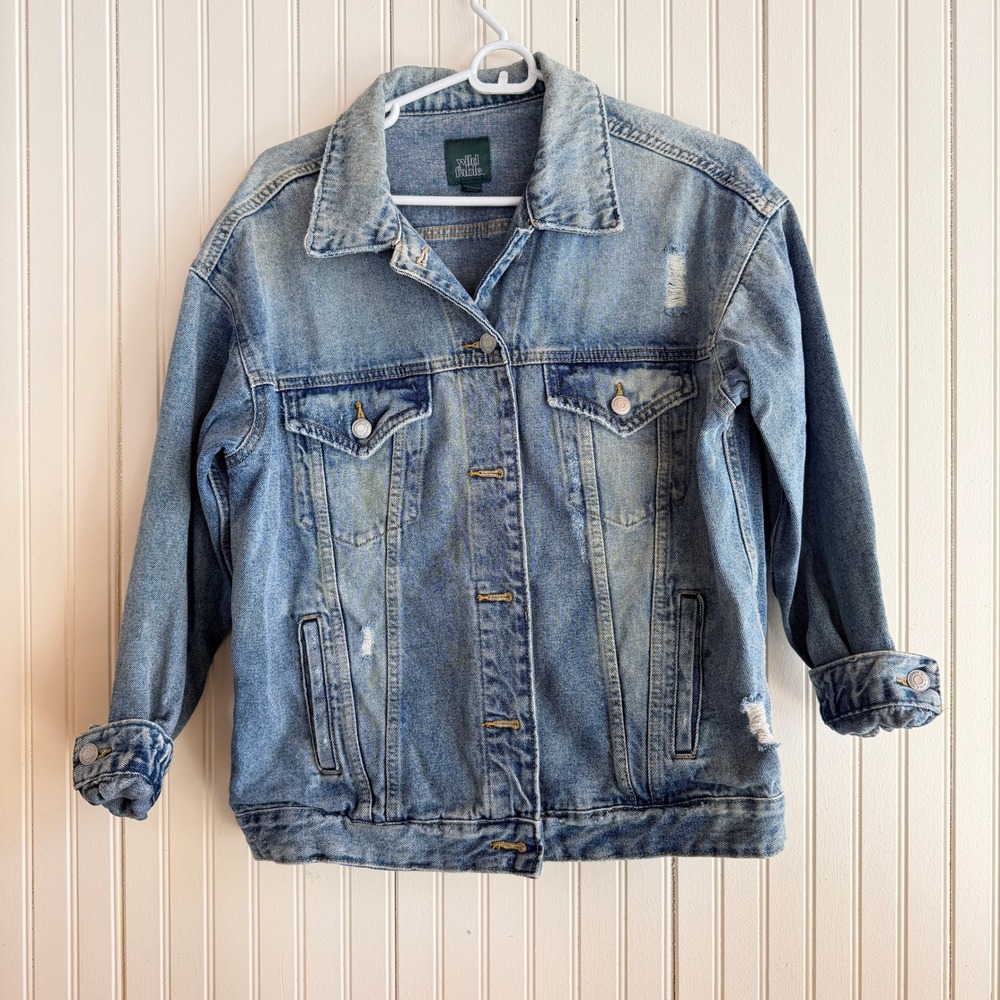 Wild Fable Women's Blue Denim Jacket Distressed Size‎ S